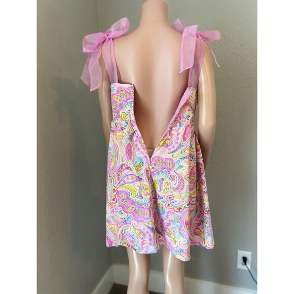 Day + Moon COLORFUL PAISLEY Baby Doll SUMMER SPRING ROMANTIC Dress SZ LARGE #49 - Picture 5 of 11